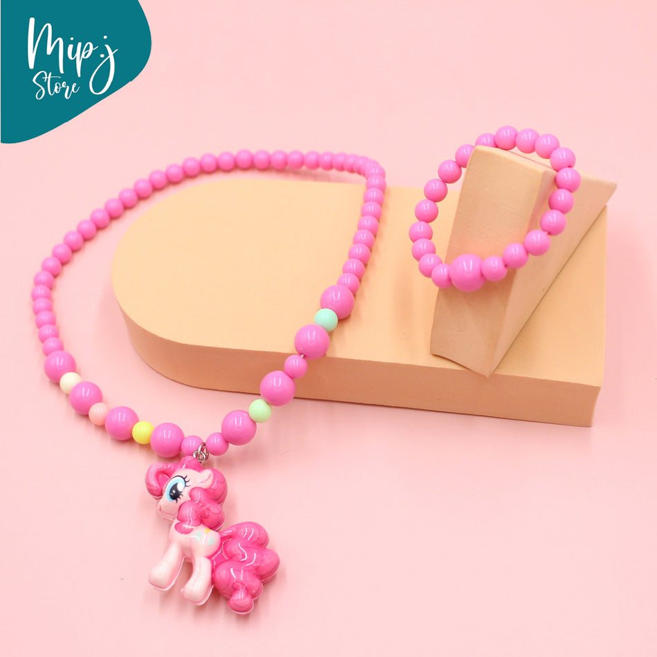 little pony tail LED necklace and bracelet set