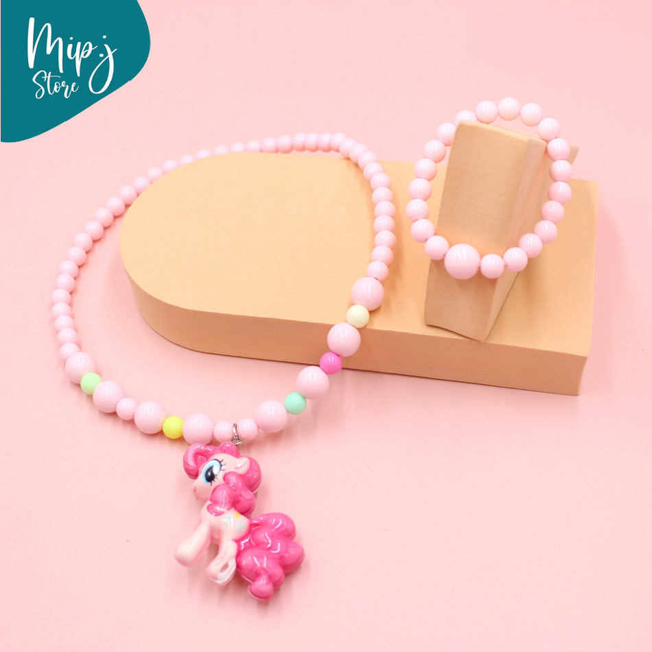 little pony tail LED necklace and bracelet set