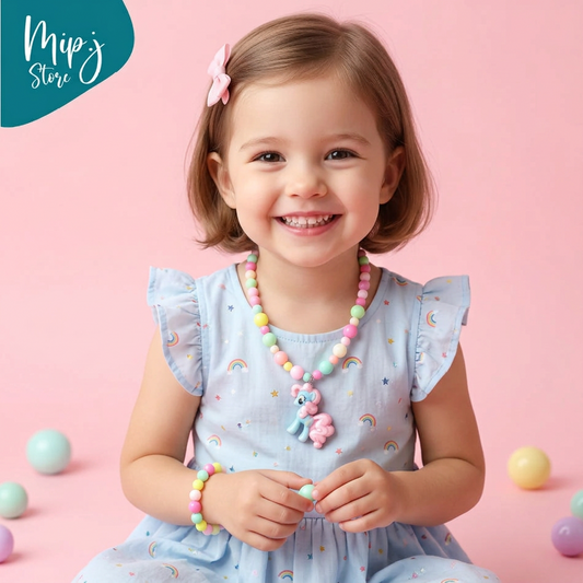 little pony tail LED necklace and bracelet set