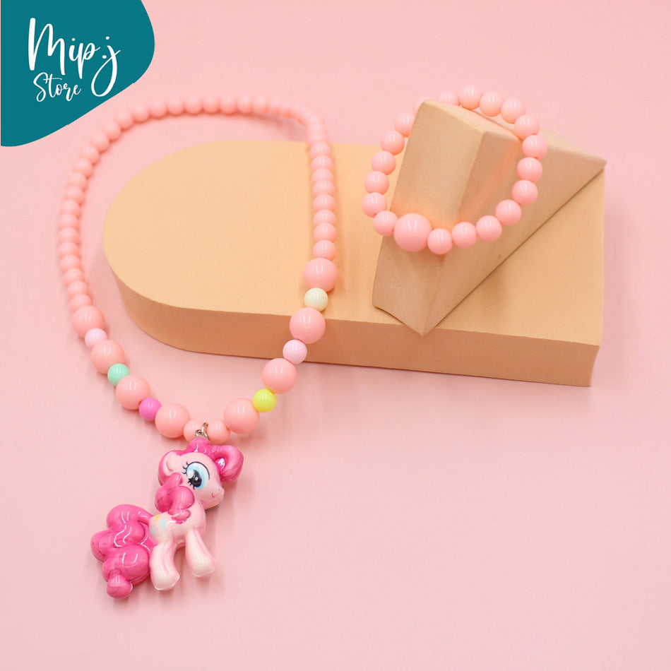 little pony tail LED necklace and bracelet set