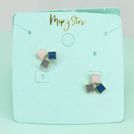 tri-square stud earing with 925 silver tip