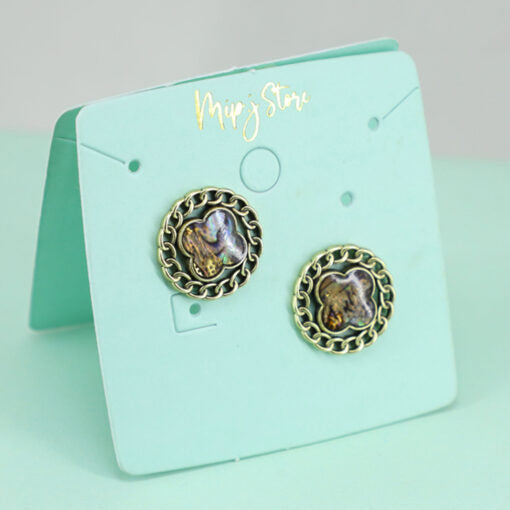 Vintage Clover Chain Studs With 925 Silver Tip